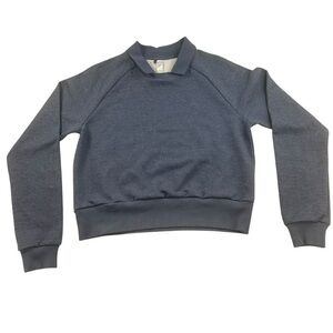 adidas Women Go-to Sweatshirt Golf Pull Over Collar Small Preppy Blue Wash NWOT